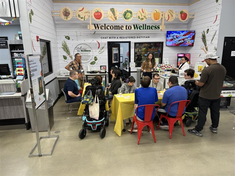 Clients attend a cooking class