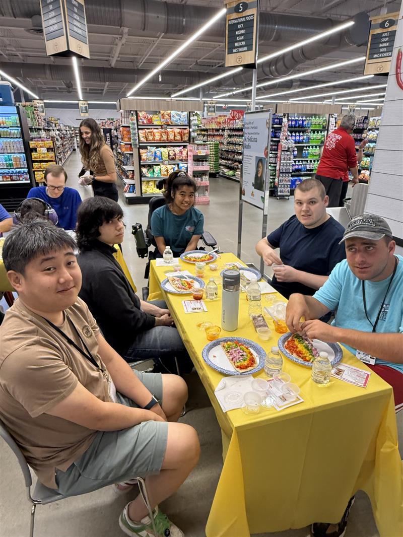Clients attend a cooking class
